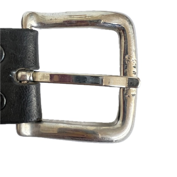 Hartman Dress Belt Black Leather Size 42 Made In Italy Solid Brass 1 1/2" Wide - Picture 3 of 7